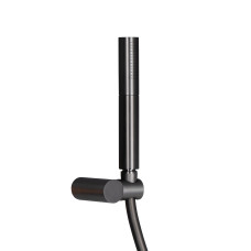 Душова система з верхнім тропічним душем універсальна Qtap Brno термостатична на два споживача QTBRN5769103ONK Gunmetal Black PVD