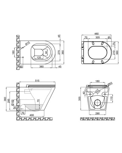 Унітаз підвісний Qtap Scorpio безободковий Ultra Quiet з сидінням Soft-close QT1433053EUQW