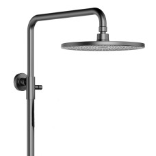 Душова система з верхнім тропічним душем універсальна Qtap Slavonice на три споживача (з виливом) QTSLA111GMB45910 Gunmetal Black PVD