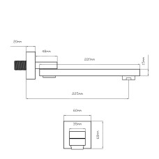 Вилив для систем прихованого монтажу Qtap Vytok 200 мм прямокутний QTVYT246BLM45937 Black Matt