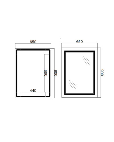 Дзеркало Qtap Cardinal 650х900 з LED-підсвічуванням Touch, з антизапотіванням, з димером, рег. темп. кольору (3000-6500K) Reverse QT0478C6590