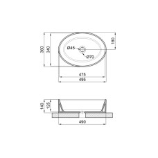 Раковина-чаша Qtap Kolibri 500x360x140 White QT10113054WN