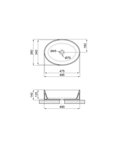 Раковина-чаша Qtap Kolibri 500x360x140 White QT10113054WN