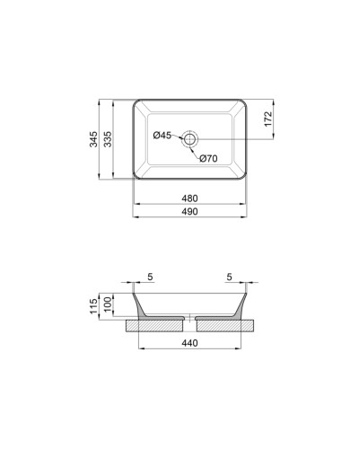 Раковина-чаша Qtap Virgo 490х350х110 White QT18112261WN