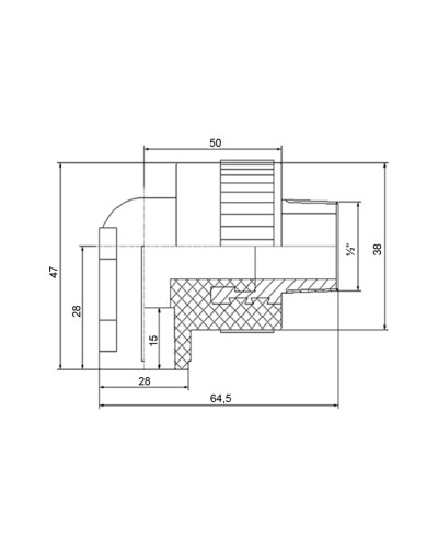 Кутик PPR Blue Ocean настінний з кріпленням 20х1/2", 90° ЗР