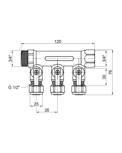 Колектор SD Plus 3/4" 3 виходи SD231W3