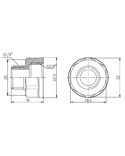 Перехід SD Forte 3/8"х3/4" ВЗ SF36096