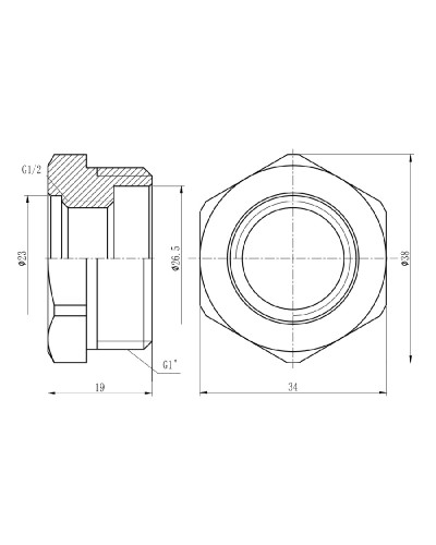 Футорка SD Forte 1"х1/2" ЗВ SF3742515