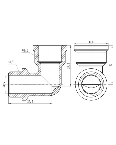 Кут SD Forte 1/2" ВЗ хром SF372H15