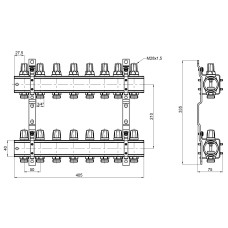 Колектор Icma 1" 8 виходів, без витратоміра №K005