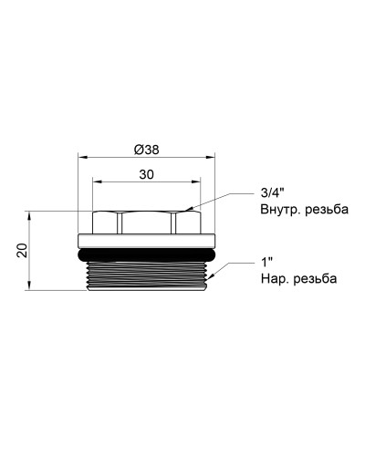 Футорка для колектора SD Plus 1"х3/4" ВЗ SD35420