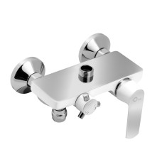 Душова система з верхнім тропічним душем універсальна Qtap Fresh на три споживача (з виливом) QTFREWCR1004 Chrome/White