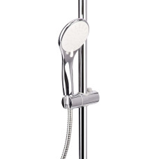 Душова система з верхнім тропічним душем універсальна Qtap Fresh на три споживача (з виливом) QTFREWCR1004 Chrome/White