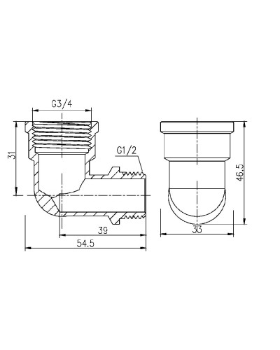 Кут редукційний SD Forte 3/4"х1/2" ВЗ SF3702015