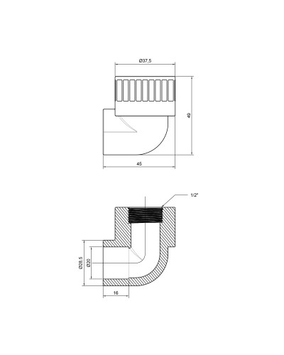 Кутик PPR Thermo Alliance 20х1/2" ВР