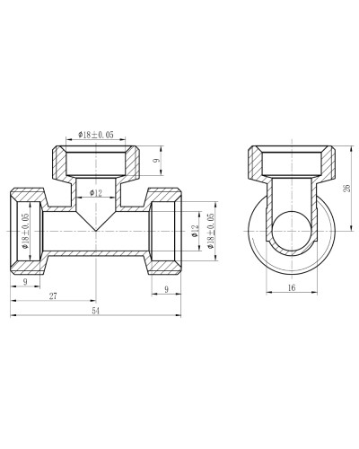 Тройник обтискний SD Forte 20 SF176W202020