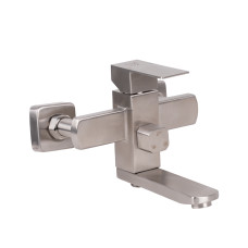 Душова система з верхнім тропічним душем універсальна Lidz Kubis 1030 на три споживача (з виливом) (k35) LDKUB1030NKS28538 Nickel