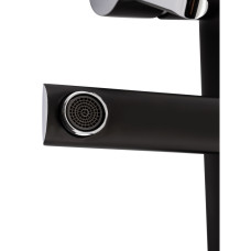 Душова система з верхнім тропічним душем універсальна Qtap Grand на три споживача (з виливом) QTGRABCR1004 Chrome/Black