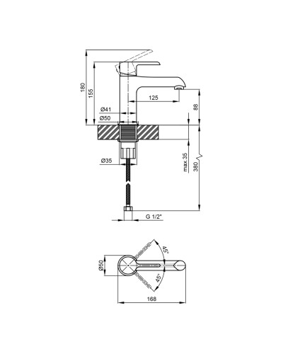 Змішувач для раковини Qtap Grand QTGRAWCR001F White