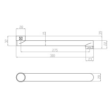 Вилив для змішувача Lidz Niagara 300 30 см LDNIA300CRM35109 Chrome