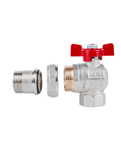 Кран кульовий Icma FAR. ROSSA 3/4" кутовий №361