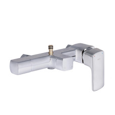 Душова система з верхнім тропічним душем для кабіни Qtap Capricorn на три споживача (з виливом) 53103KNC Chrome