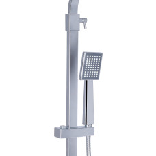 Душова система з верхнім тропічним душем для кабіни Qtap Capricorn на три споживача (з виливом) 53103KNC Chrome