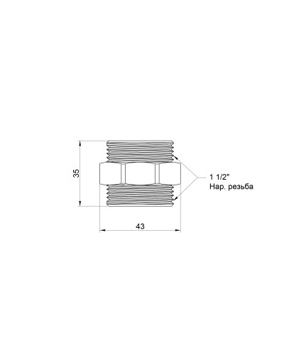 Ніпель SD Plus 1 1/2" ЗР SD4074040