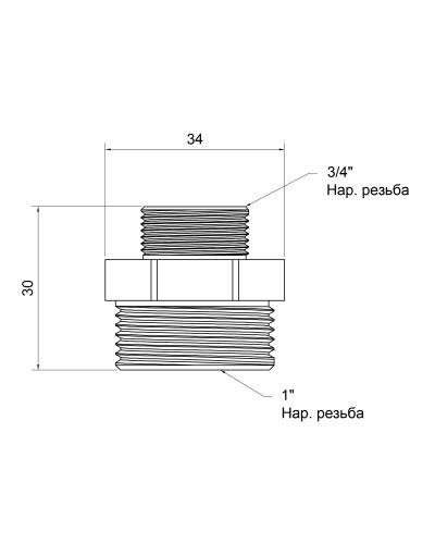 Ніпель SD Plus 1"х3/4" ЗР SD4082520