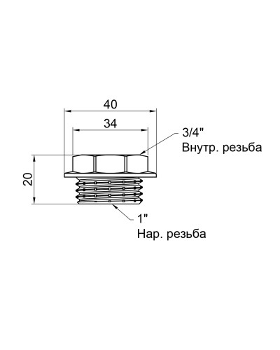 Футорка SD Plus 1"х3/4" ЗВ SD4232520