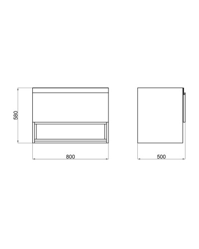 Тумба підвісна Qtap Robin 800х580х500 GRAPHITE/WHITISH OAK QT1374TPВ8002NGWO