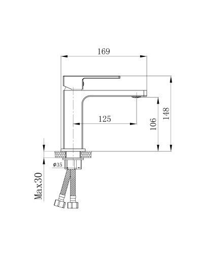 Змішувач для раковини Qtap Gemini QTGEM270BLM45674 Black Matt