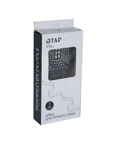 Лійка для ручного душу Qtap Rucni 245x95 мм прямокутна QTRUC125BLM45780 Black Matt