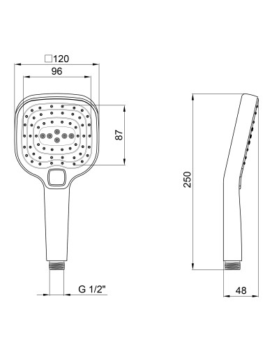 Лійка для ручного душу Qtap Rucni 240x120 мм округла QTRUC125CRM45781 Chrome/White