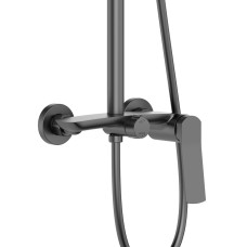 Душова система з верхнім тропічним душем для душу Qtap Slavonice на два споживача QTSLA110GMB45913 Gunmetal Black PVD