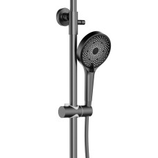 Душова система з верхнім тропічним душем для душу Qtap Slavonice на два споживача QTSLA110GMB45913 Gunmetal Black PVD