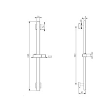 Душова стійка з тримачем універсальна Lidz Niagara 321 прямокутна LDNIA321NKS46113 Nickel