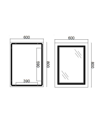 Дзеркало Qtap Cardinal 600х800 з LED-підсвічуванням Touch, з антизапотіванням, з димером, рег. темп. кольору (3000-6500K) Reverse QT0478C6080