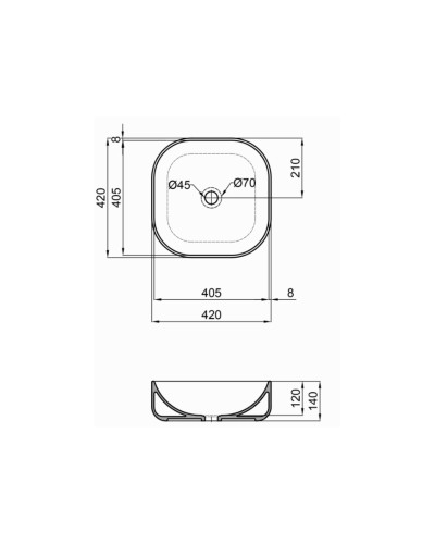 Раковина-чаша Qtap Kolibri 430х430х150 White QT1011K396WN