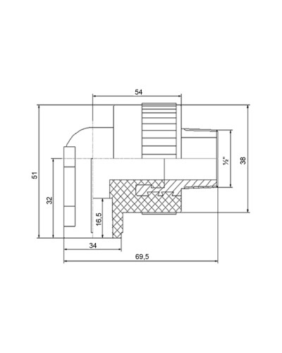 Кутик PPR Blue Ocean настінний з кріпленням 25х1/2", 90° ЗР