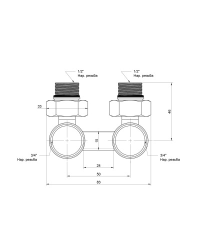 Вентиль двотрубний Icma 1/2" №884