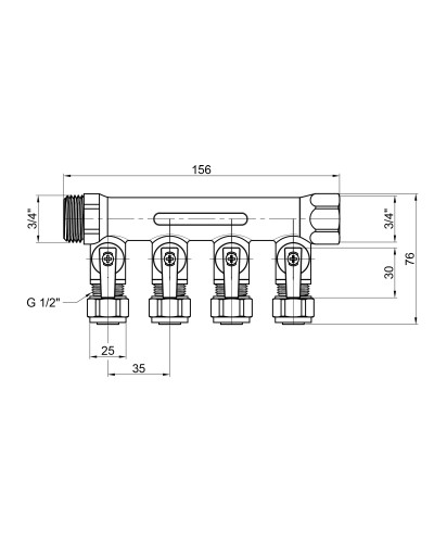 Колектор SD Plus 3/4" 4 виходи SD231W4