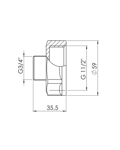 Перехід SD Forte 1" 1/2х3/4" ВЗ SF3604020