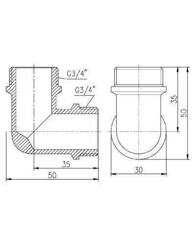 Кут SD Forte 3/4" ЗЗ SF37320