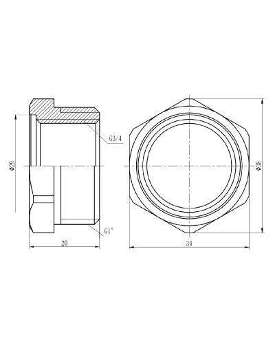 Футорка SD Forte 1"х3/4" ЗВ SF3742520