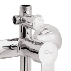 Душова система з верхнім тропічним душем універсальна Qtap Plava на три споживача (з виливом) QT1004CRM Chrome
