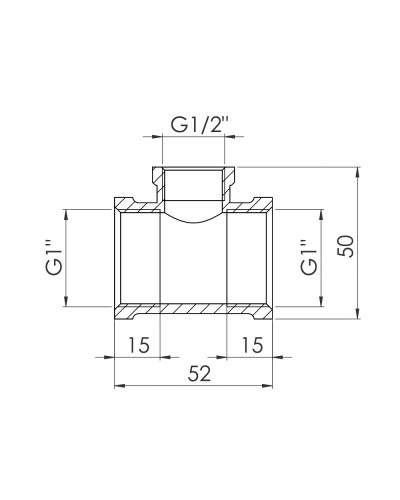 Трійник Thermo Alliance Forte 1"х1/2"х1"В SF362251525