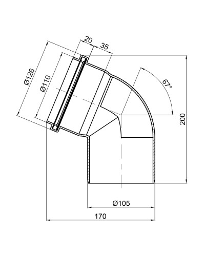 Коліно PPR каналізаційне TA Sewage 110, 67°