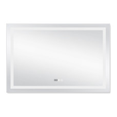 Дзеркало Qtap Mideya (DC-F613) 1200х800 з LED-підсвічуванням Touch, з антизапотіванням, з годинником, димером, рег. яскравості QT2078F613W