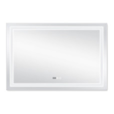 Дзеркало Qtap Mideya (DC-F613) 1200х800 з LED-підсвічуванням Touch, з антизапотіванням, з годинником, димером, рег. яскравості QT2078F613W
